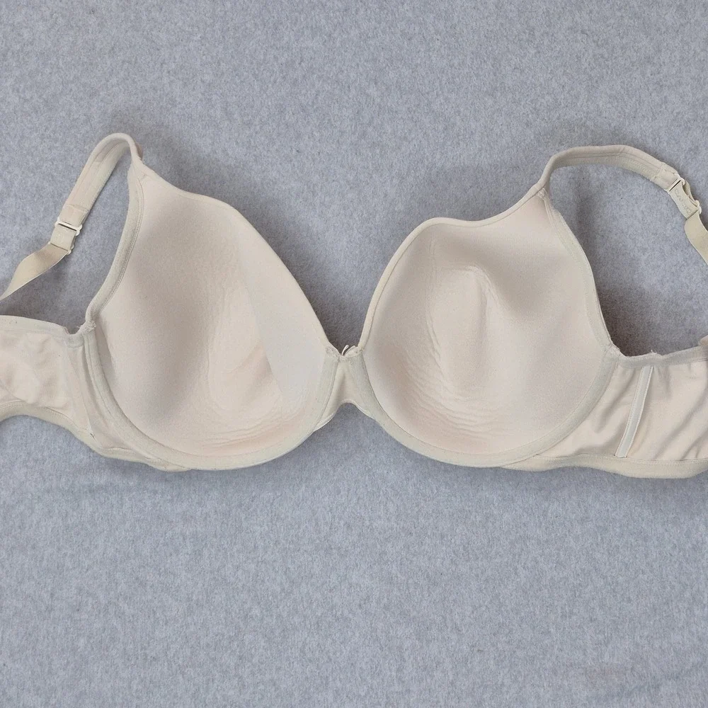 Cacique Women Bra 46DD Beige T Shirt Underwired Knit Strap Adjustable